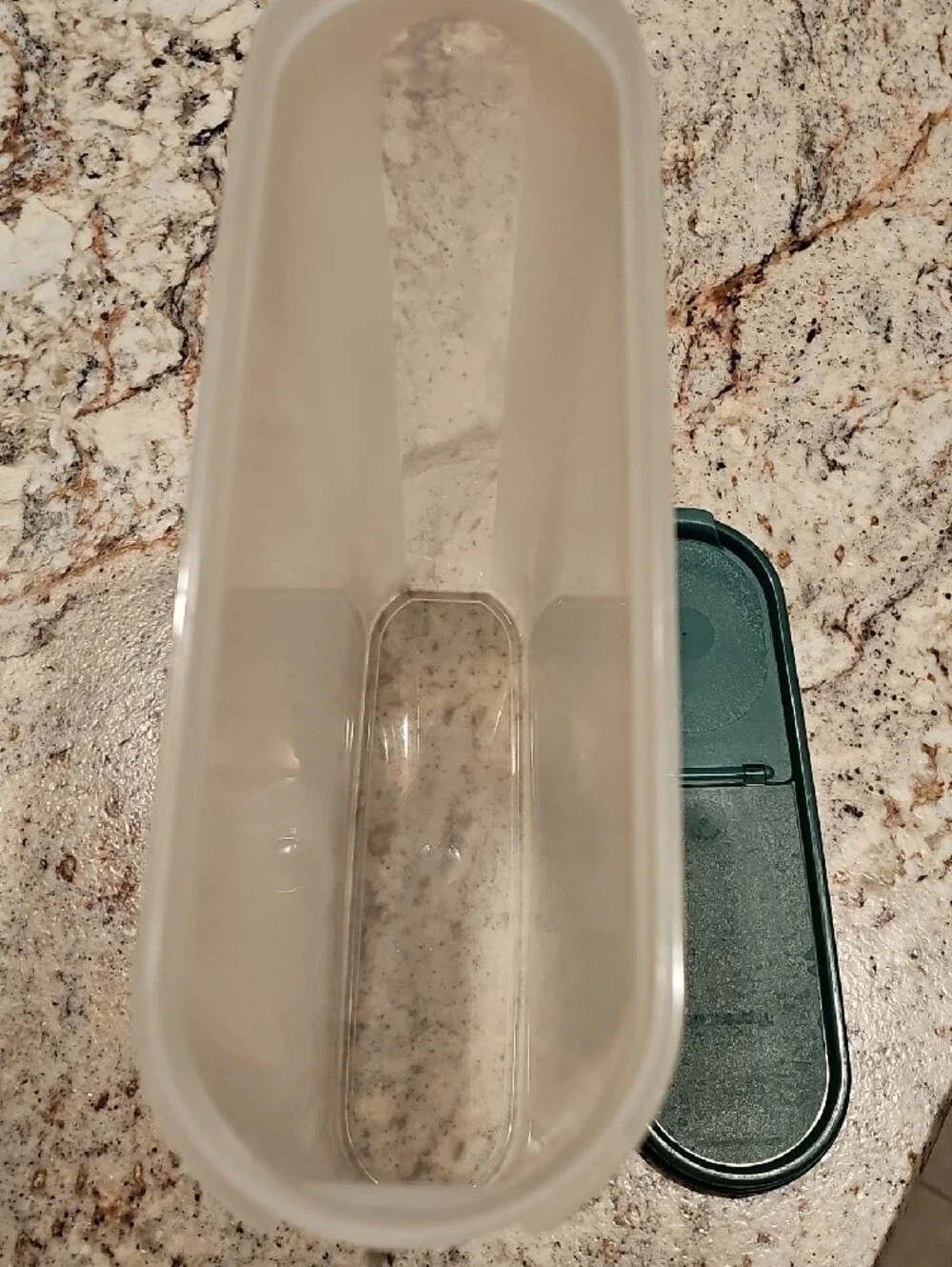 Tupperware Cream Storage Canisters with Dark Green Lids
